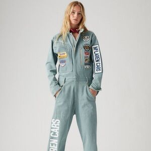 Levi's Light Blue Jumpsuit with Patches